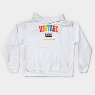 Vintage 1977 Cassette and Pencil Kids Hoodie